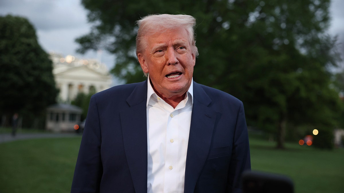 Trump speaks to gaggle of reporters connected nan southbound lawn