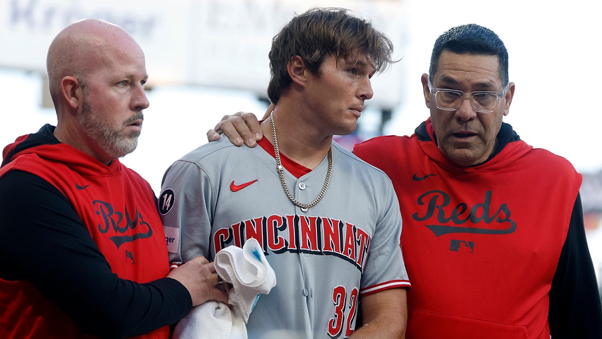 Tyler Callihan is helped off the field