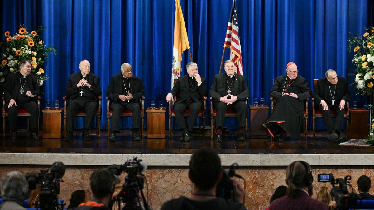 The clergymen on stage at the U.S.?Conference?of?Catholic?Bishops