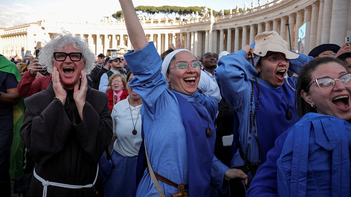 Nuns in the Vatican City see that the Conclave have chosen a new Pope.