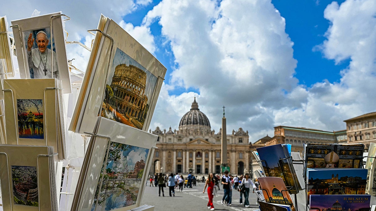 Postcards for sale at the Vatican