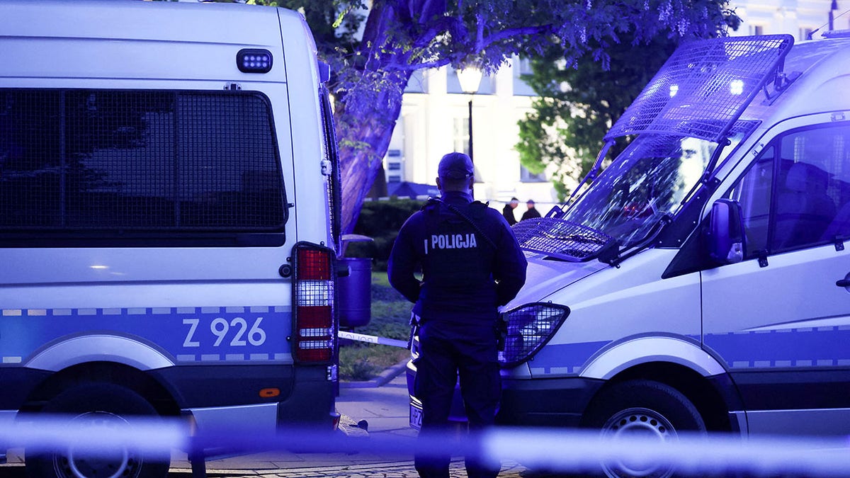Warsaw police at a crime scene
