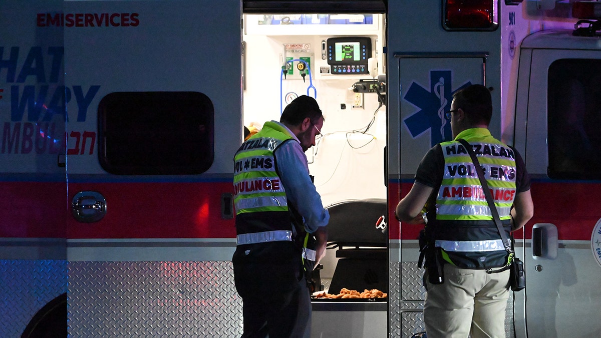 Ambulance and EMS personnel at Waterbury shooting scene