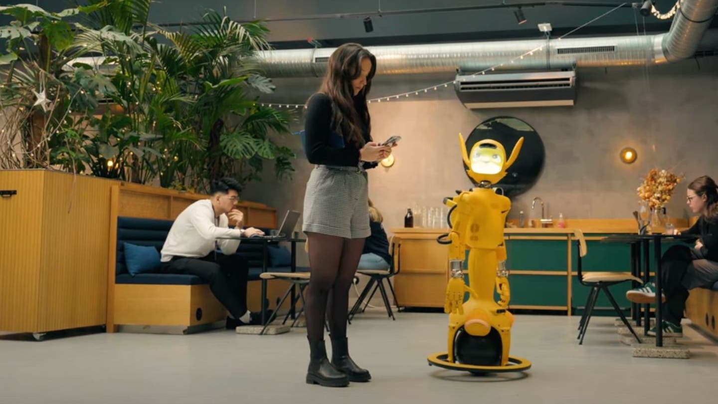 5 friendly robot with animated face is here to make customer service way better
