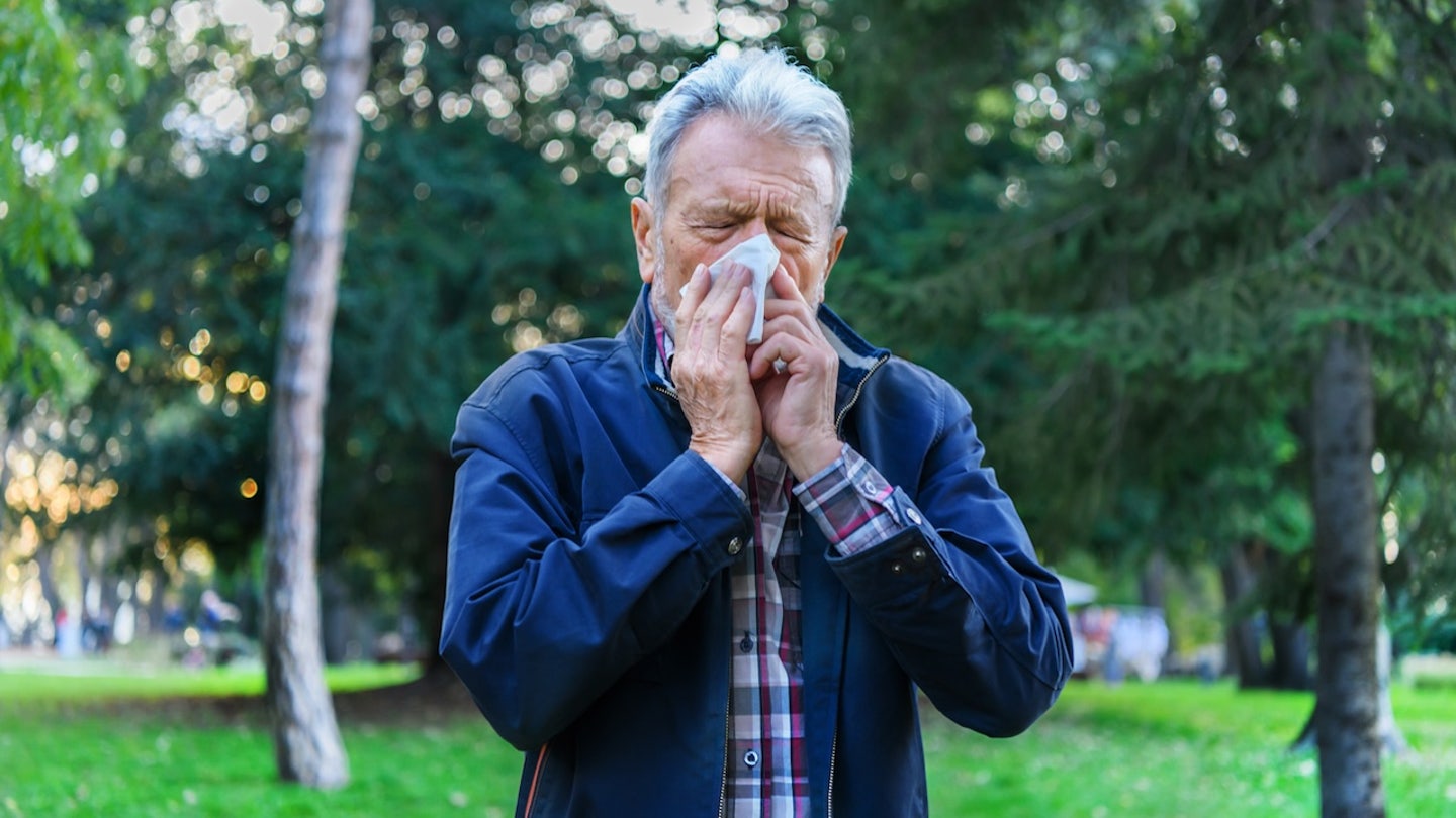man with allergies
