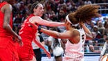 Caitlin Clark fouling Reese