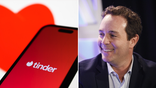 Tinder logo and Spencer Rascoff split image