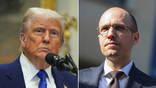 Trump and Sulzberger split image