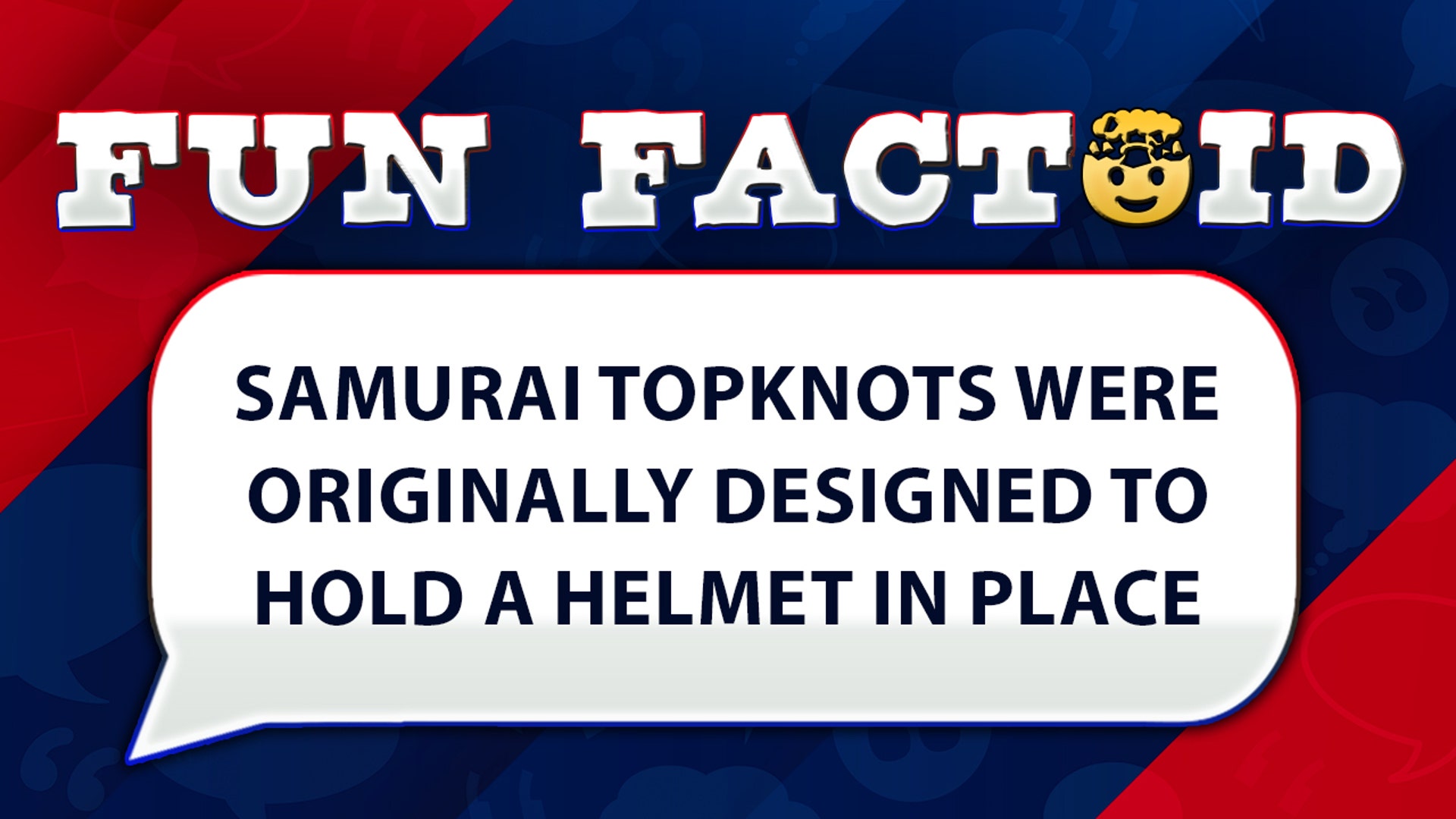 samurai topknots were originally designed to hold a helmet in place