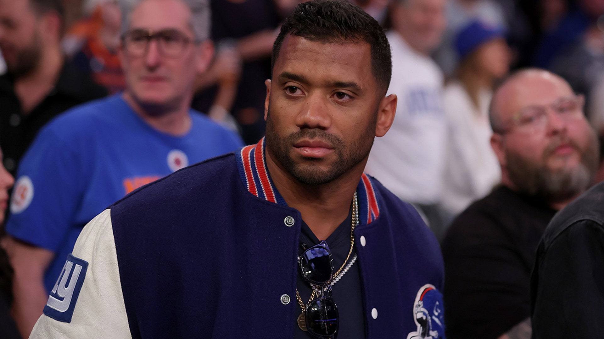 Russell Wilson at a Knicks game