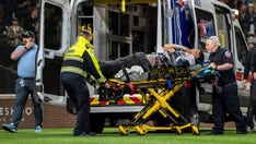 Yankees' Oswaldo Cabrera leaves game in ambulance after awkward slide at home plate