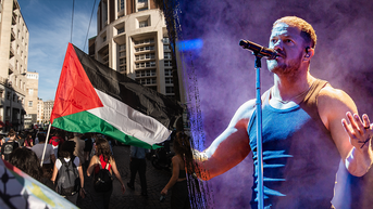 Popular band draws strong reaction after singer raises Palestinian flag on stage - Fox News