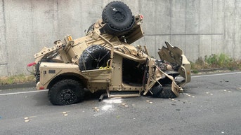 Two injured after military vehicle goes over a wall, plunges from highway - Fox News