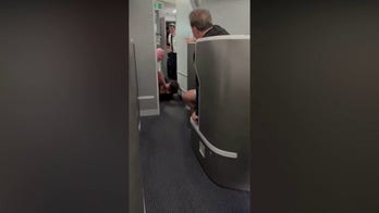 American Airlines passenger restrained, knocked to floor while barging into cockpit: video