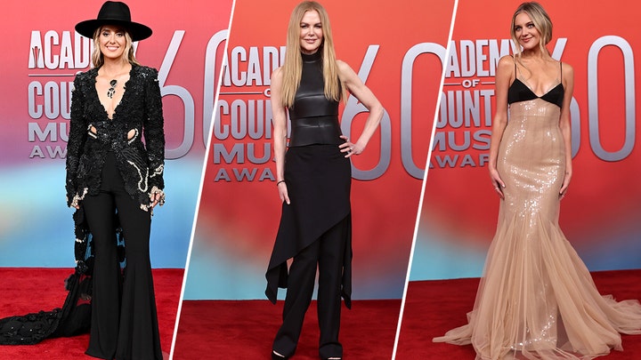 LeAnn Rimes and Eddie Cibrian walk the red carpet at the 2025 ACM Awards
