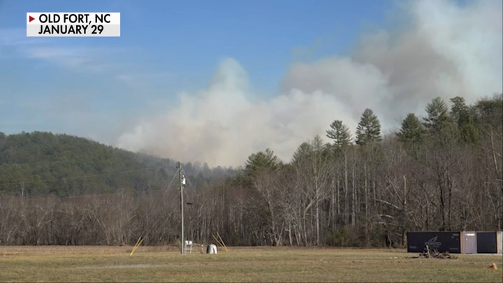 Wildfire in old Fort, North Carolina