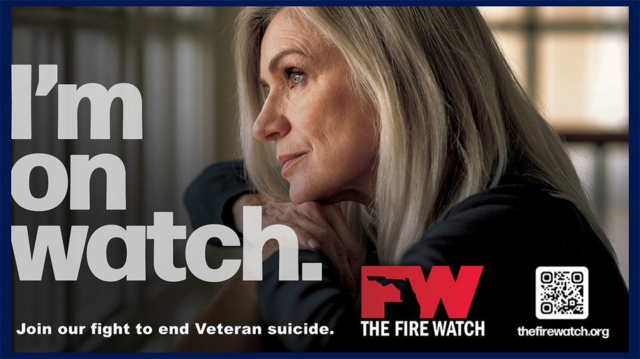 A Fire Watch poster about the nonprofit mission to end veteran suicide