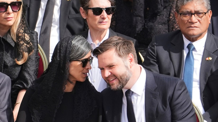 JD Vance and Usha Vance at Pope Leo XIV's inaugural mass.