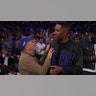 Michael Strahan and Jon Stewart