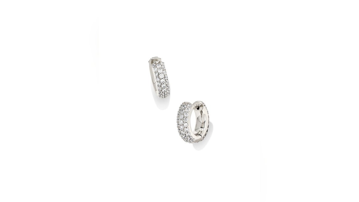 These pave huggie earrings from Kendra Scott offer sparkle and shine.