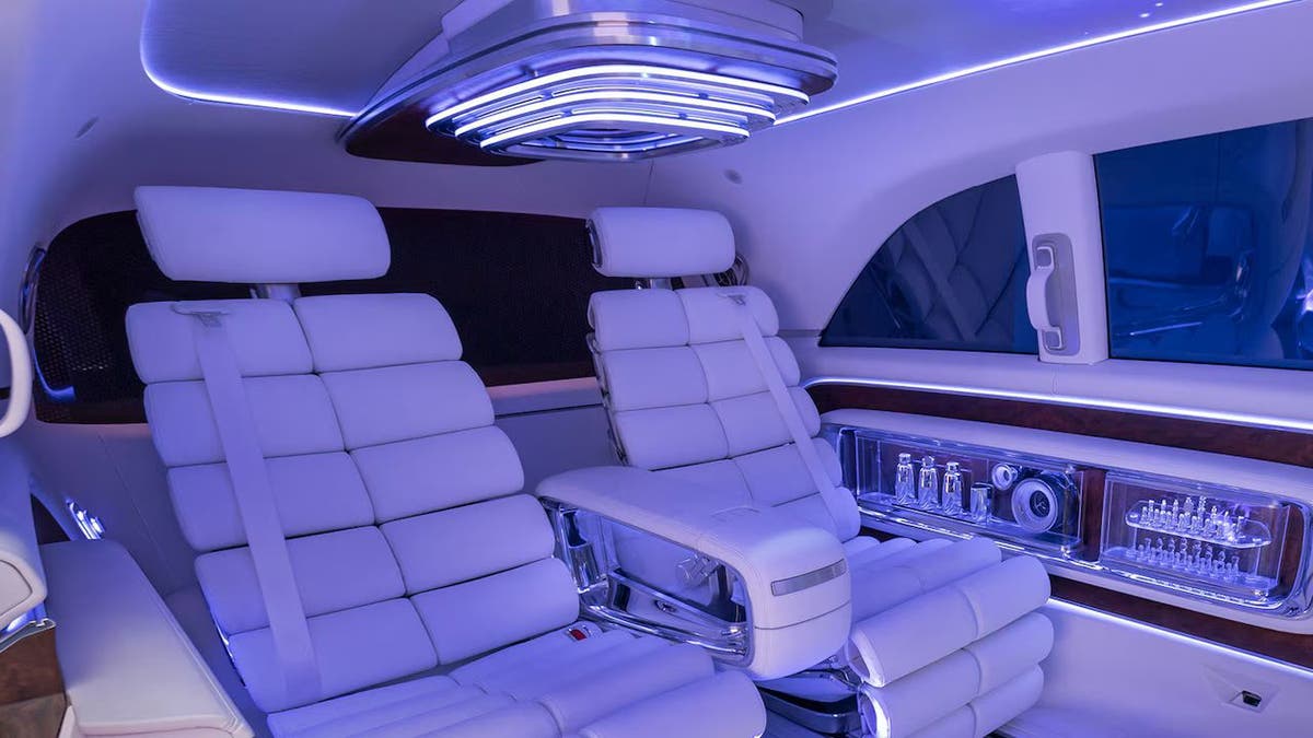 Luxury Mercedes electric van with 65-inch screen, 42 speakers