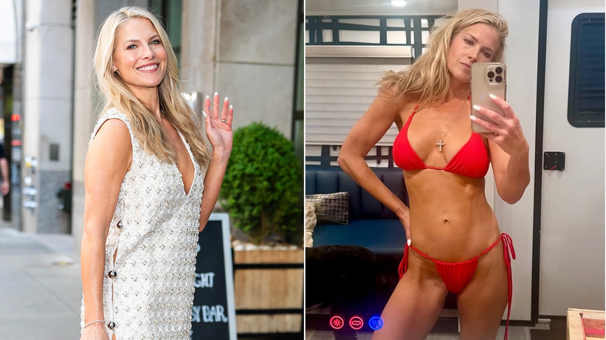 Ali Larter o the streets of New York split with Ali Larter in a red bikini.
