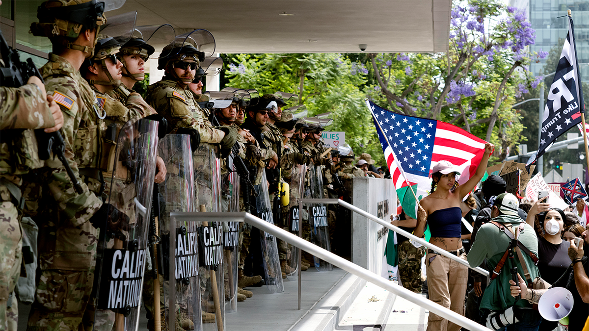 Protesters stand off against California National Guard