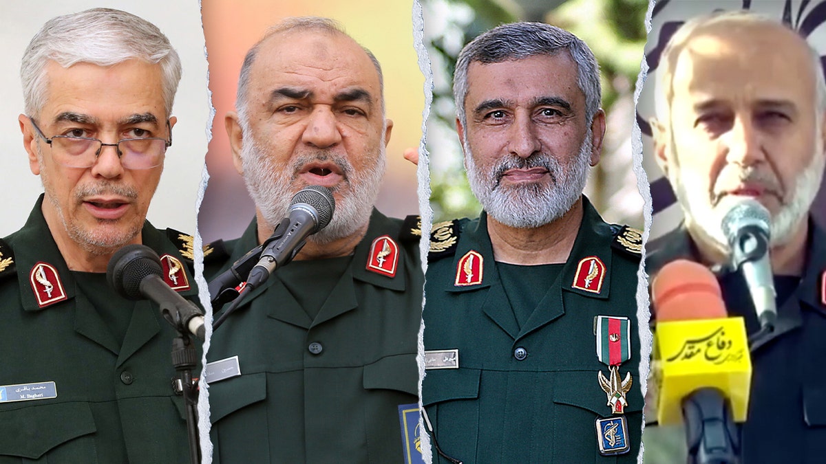 Gen. Hossein Salami, Gen. Mohammad Bagheri, Brig. Gen. Amir Ali Hajizadeh and Lt. Gen. Gholamali Rashid.