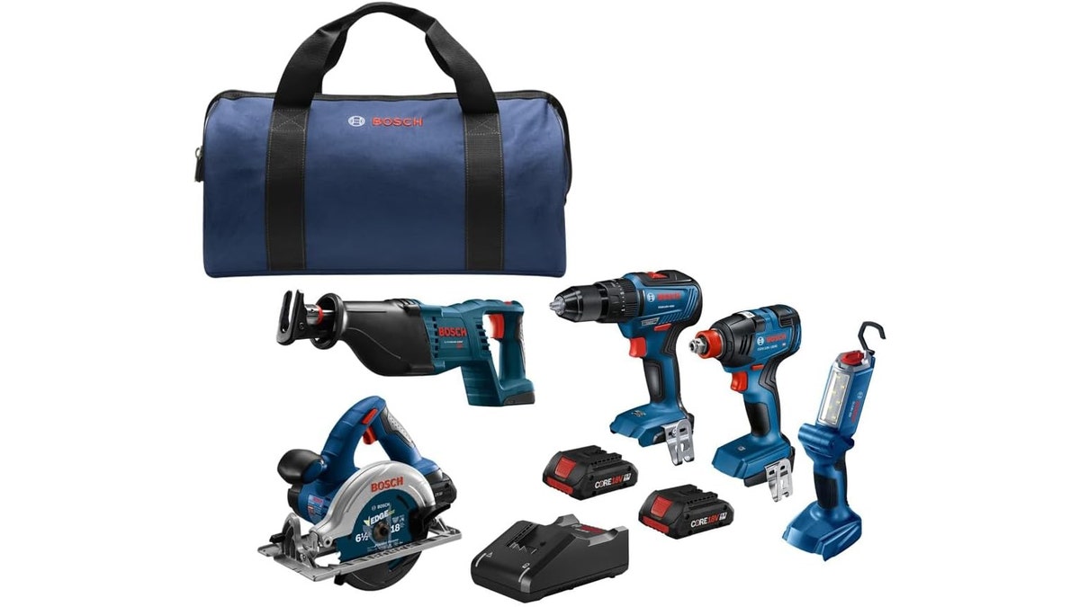 With the Bosch tool set, you can get five common tools in one. 