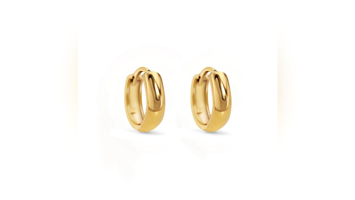 AYMO's huggie earrings are sleek and polished.