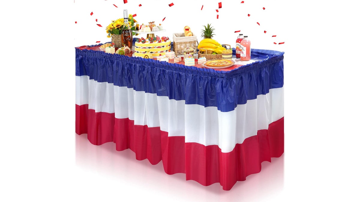 A table skirt elevates your party table.?