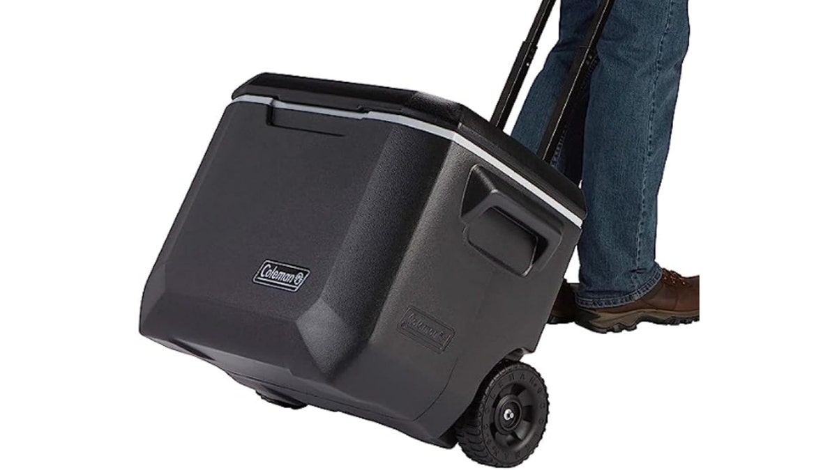 Easily roll your Coleman cooler wherever you want to go.