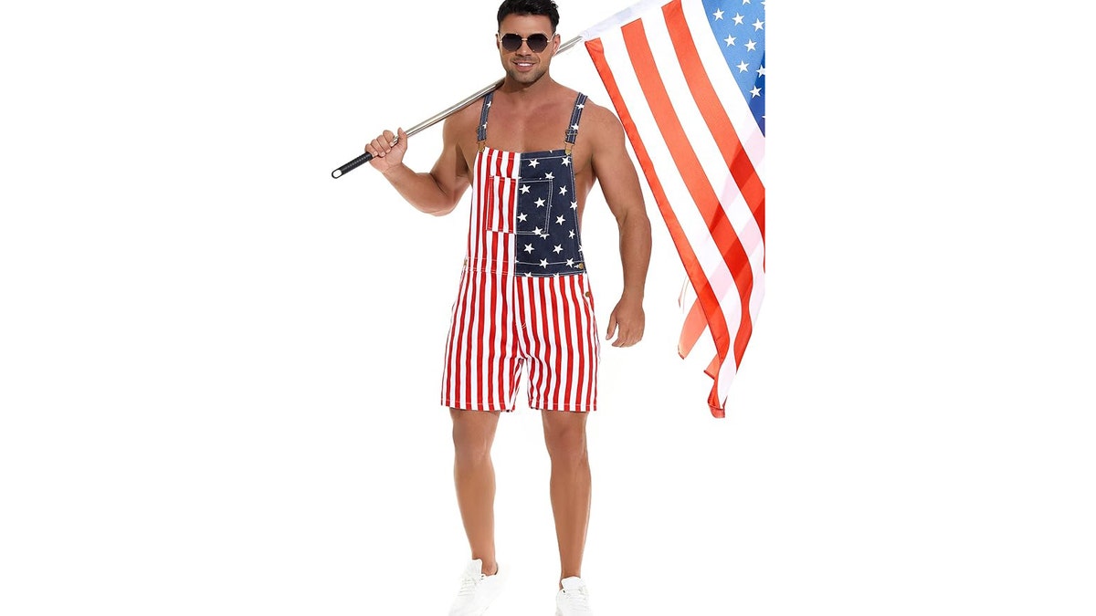 These overalls are durable, comfortable and patriotic.
