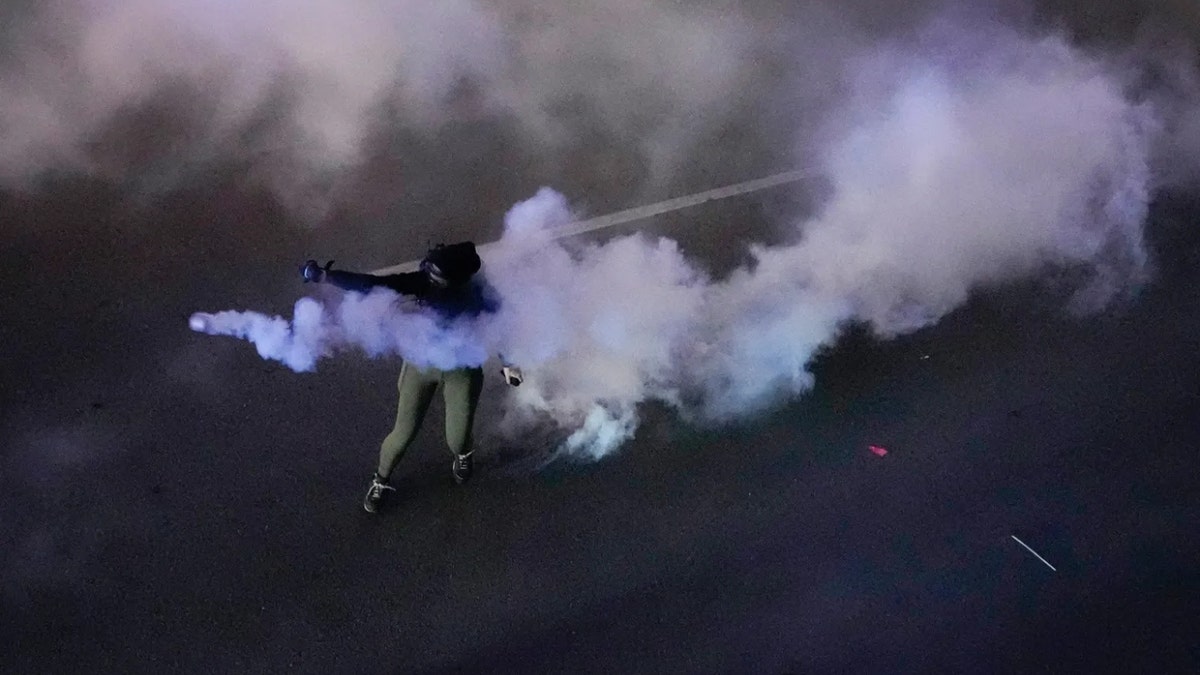 State troopers use chemical irritants to try to disperse a crowd of protesters near the J.J. Pickle Federal Building at a protest in Austin to express opposition to federal immigration raids and show solidarity with demonstrators in Los Angeles Monday, June 9, 2025.