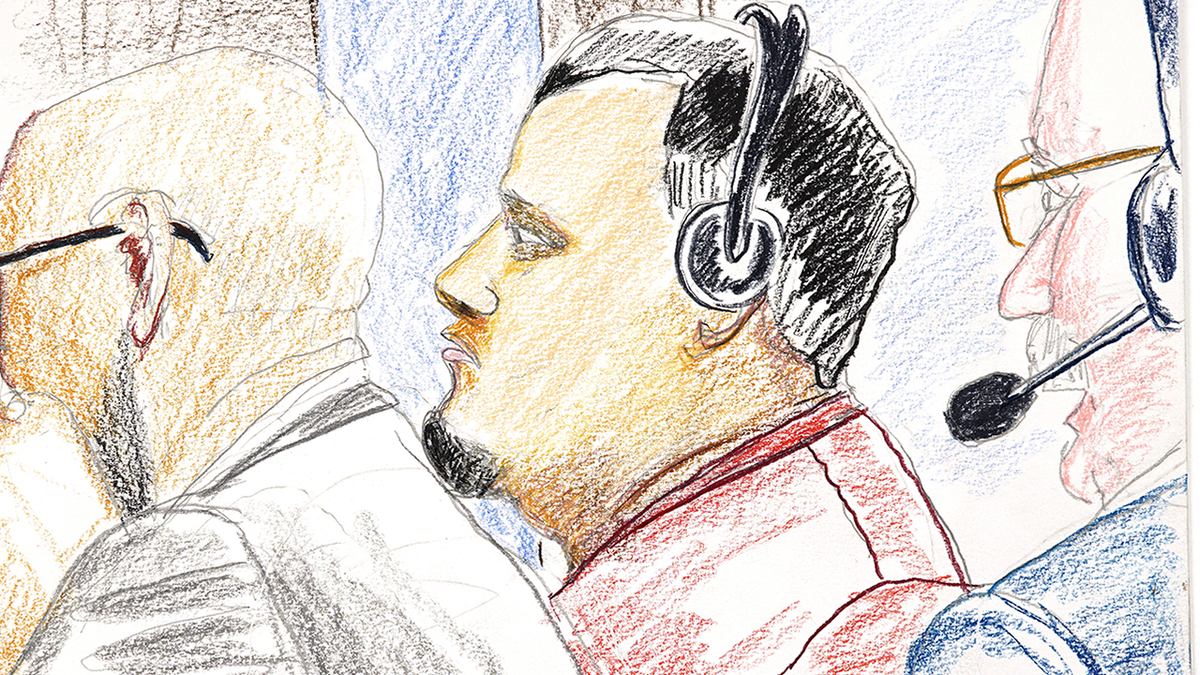 Abreago Garcia, translator shown in colorful sketch