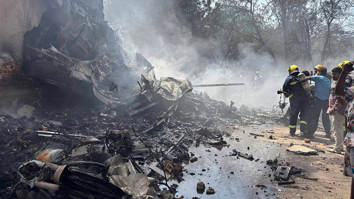 India plane crash site