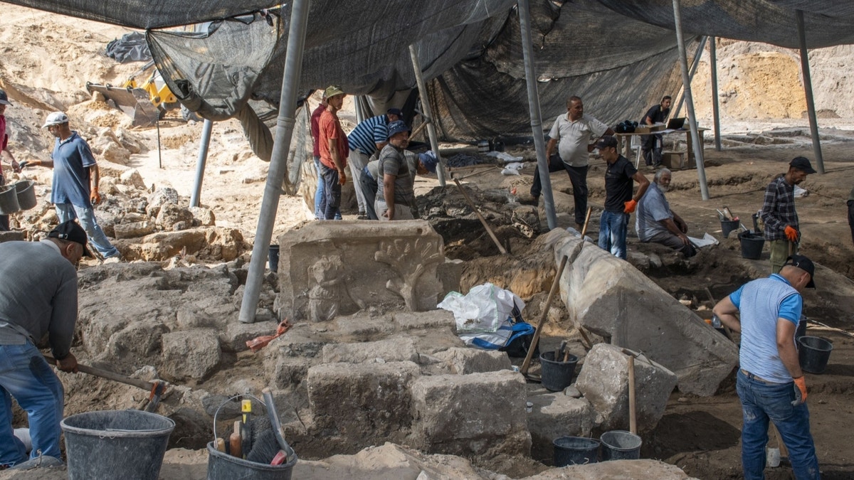 Excavators working at Israeli site