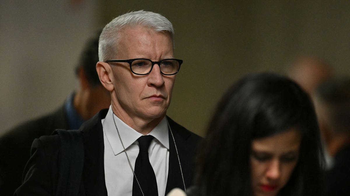 Anderson Cooper of CNN arrives for the hush money trial of former U.S. President Donald Trump at Manhattan Criminal Court on May 16, 2024 in New York City. Trump was charged with 34 counts of falsifying business records last year, which prosecutors say was an effort to hide a potential sex scandal, both before and after the 2016 presidential election. Trump is the first former U.S. president to face trial on criminal charges. (Photo by Angela Weiss-Pool/Getty Images)
