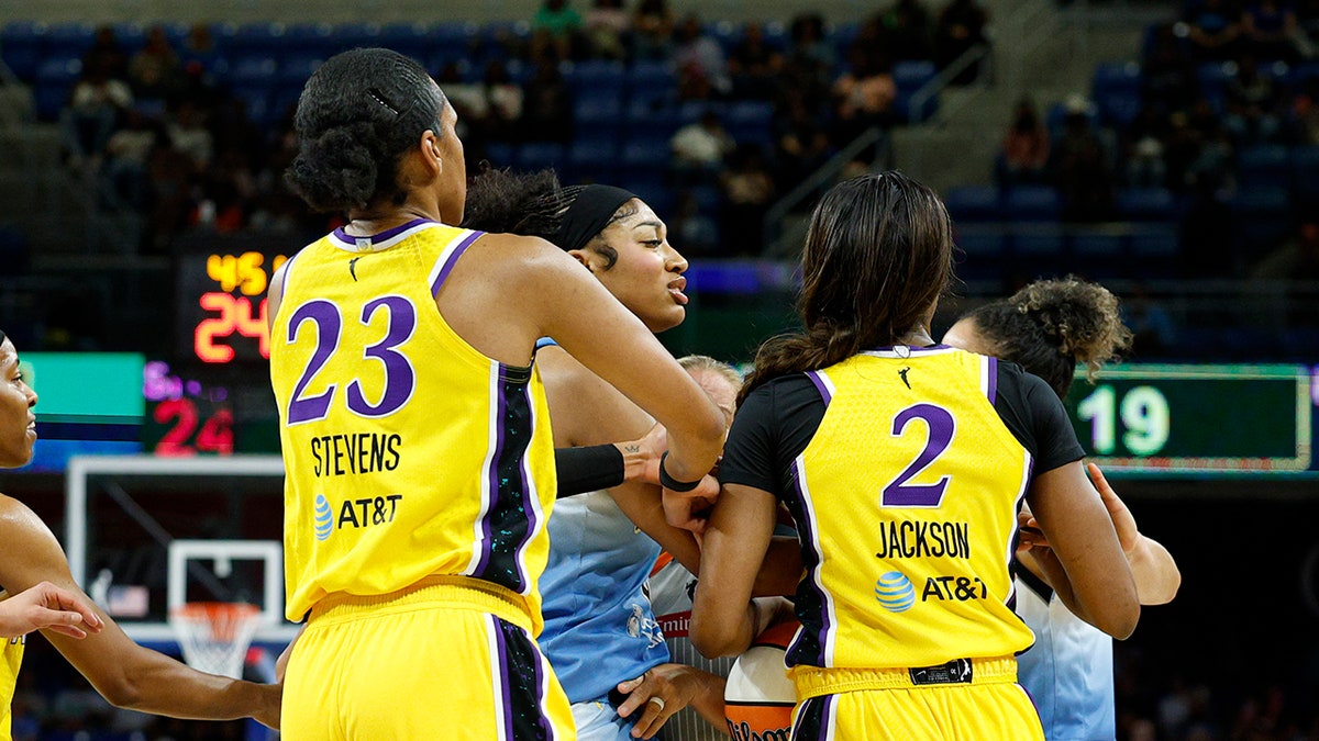 Angel Reese and Rickea Jackson get into it