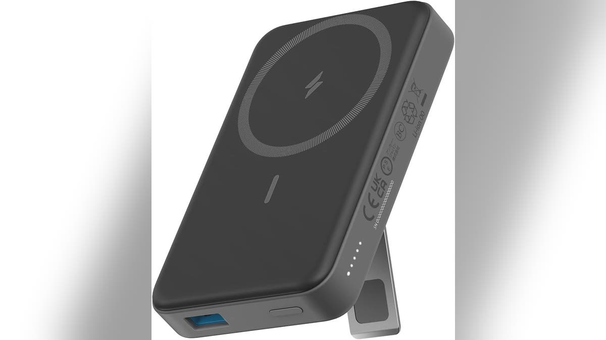 This charger snaps securely into the back of magsafe-compatible iPhones.