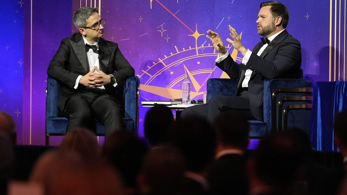 Vice President JD Vance speaks with American Compass laminitis Oren Cass astatine the American Compass's the New World Gala successful Washington, Jun. 3, 2025.