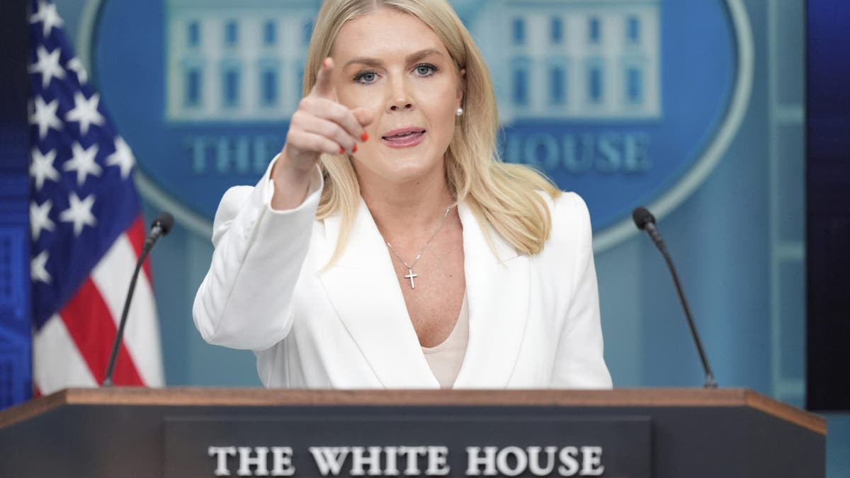 White House Press Secretary Karoline Leavitt speaks during a press briefing at the White House in Washington, Jun. 26, 2025. (Mark Schiefelbein/The Associated Press) 