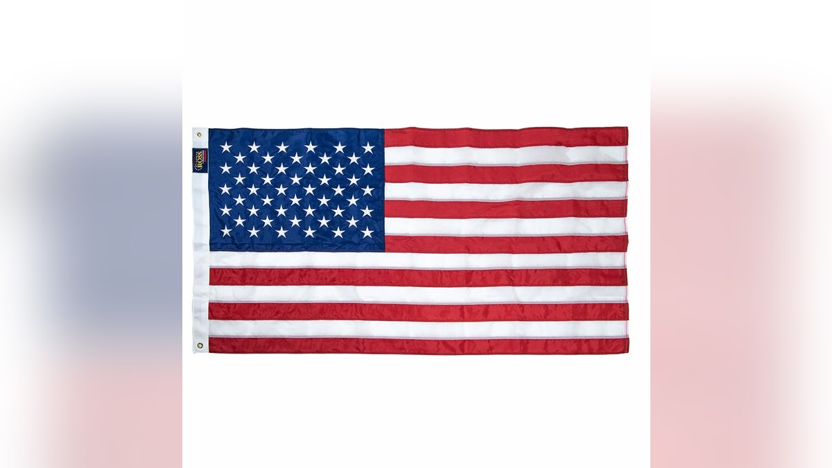 This flag is made with fade-resistant fabric, embroidered stars and double-stitched stripes.