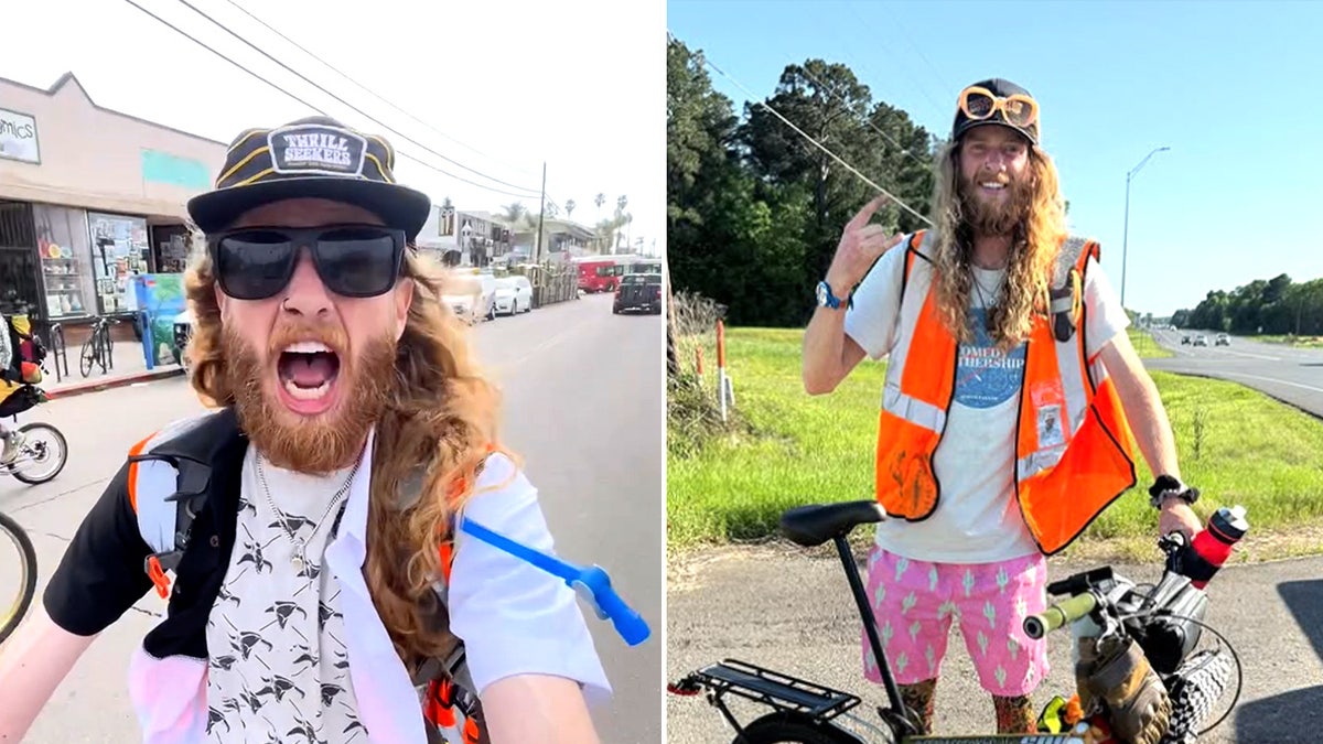 Thumb image for story about US comedian Sebastian 'Seabass' Fowler's BMX trip across the US in 80 days