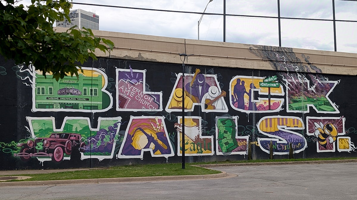 Black Wall Street mural successful Tulsa, Oklahoma