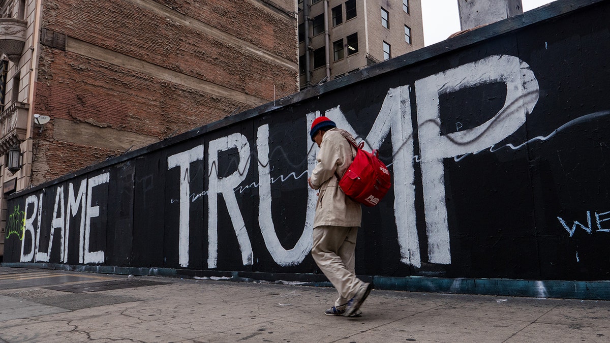 "Blame Trump" graffiti in LA riots