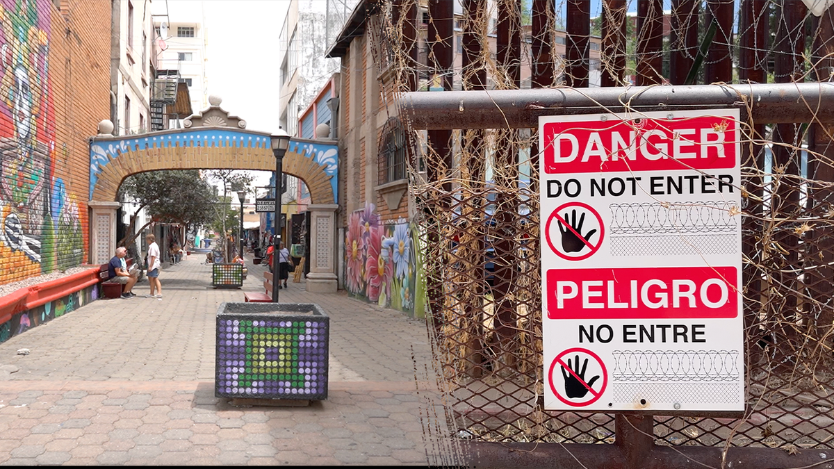 Nogales, Mexico and borderline  wall