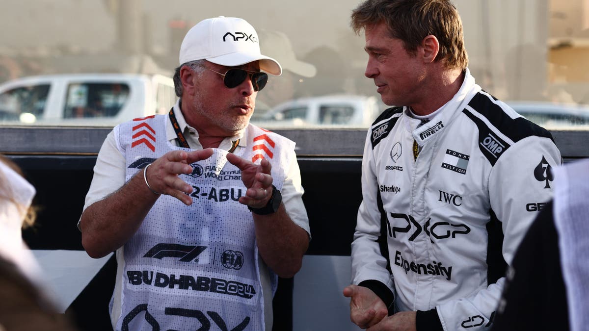 Brad Pitt while filming the movie "F1."