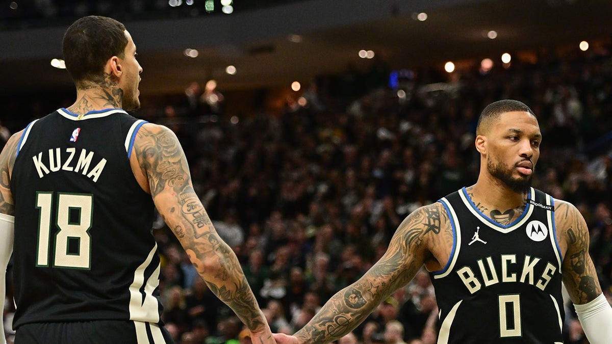 Damian Lillard reacts 