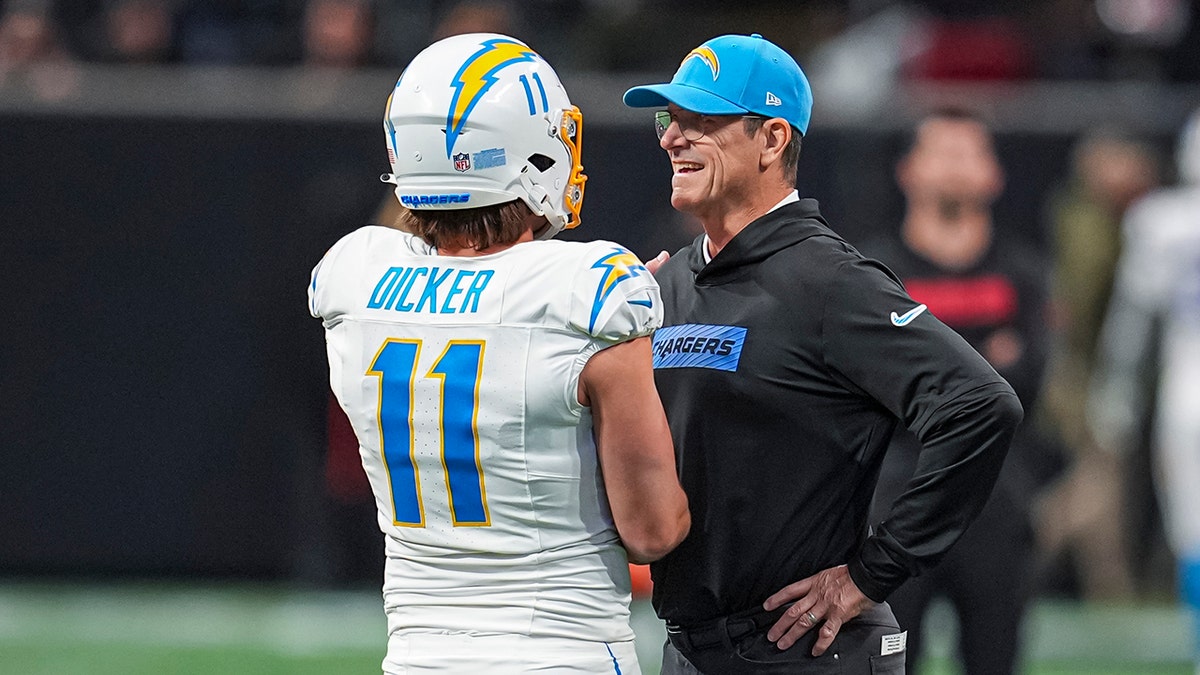 Cameron Dicker and Jim Harbaugh talk